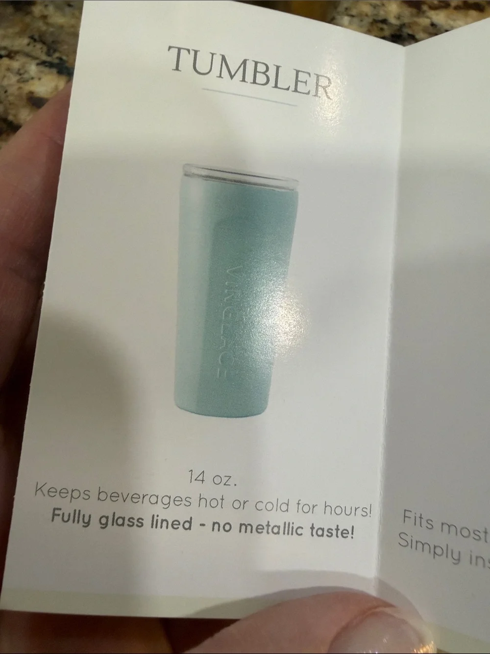 Vinglace’ Copper colored Insulated Glass Tumbler with Lid